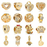 925 Silver Plated Heart Dog Paw Dangle Charm Bead for Bracelet Making