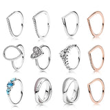 925 Silver Winter Heart Ring Clear CZ Fairytale Tiara Frost & Crystal
