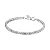 925 Silver Infinity Knot Snake Chain Bracelet w/ Infinite Hearts Clasp Bangle