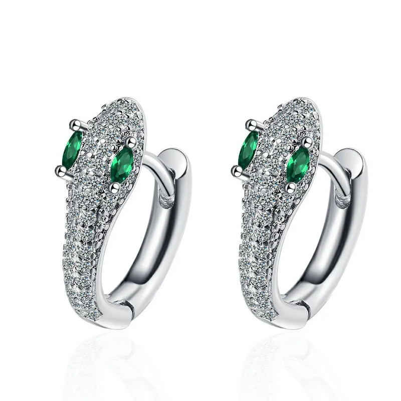 925 Silver Snake Stud Earring Women Korea Jewelry