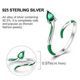 925 Silver Moon Sun Open Ring Zircon Adjustable Snake Ring