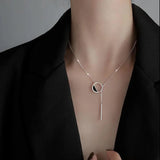 925 Silver Necklace Round Rectangle Choker Birthday Gift