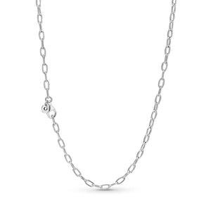 925 Silver Pan Link Chain Necklace Women DIY Jewelry Gift