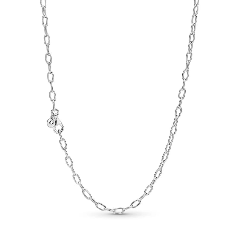 925 Silver Pan Link Chain Necklace Women DIY Jewelry Gift