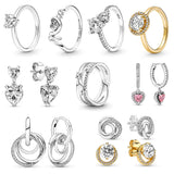 925 Silver Pan Mother?s Family Hoop Earrings
