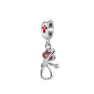 925 Silver Trumpet Dangle Charm Bead for Jewelry Making