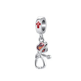 925 Silver Trumpet Dangle Charm Bead for Jewelry Making
