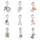 925 Silver Trumpet Dangle Charm Bead for Jewelry Making