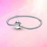 925 Silver Padlock Castle Bracelet - Fits Original Charm Jewelry
