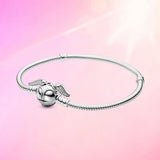 925 Silver Padlock Castle Bracelet - Fits Original Charm Jewelry