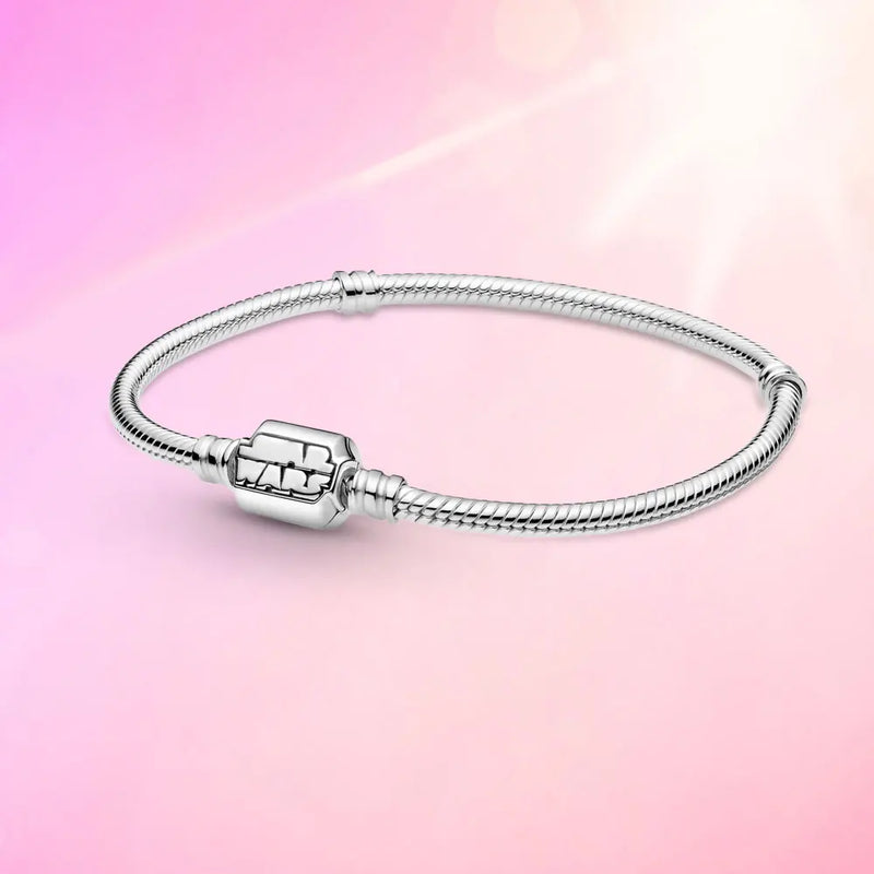 925 Silver Padlock Castle Bracelet - Fits Original Charm Jewelry