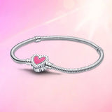925 Silver Padlock Castle Bracelet - Fits Original Charm Jewelry