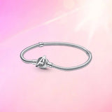 925 Silver Padlock Castle Bracelet - Fits Original Charm Jewelry