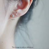 925 Silver Mini Sun & Flowers Stud Earrings