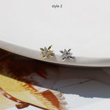 925 Silver Mini Sun & Flowers Stud Earrings