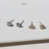 925 Silver Mini Sun & Flowers Stud Earrings