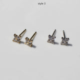 925 Silver Mini Sun & Flowers Stud Earrings