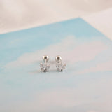 925 Sterling Silver Zircon Crown Stud Earrings