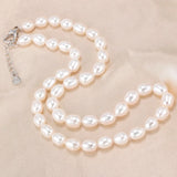 AAAA 7-8mm Freshwater Pearl Necklace, 925 Silver Pink Purple Jewelry