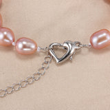 AAAA 7-8mm Freshwater Pearl Necklace, 925 Silver Pink Purple Jewelry