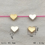100pcs Brass Heart Interval Beads/Charm DIY Jewelry Findings