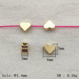 100pcs Brass Heart Interval Beads/Charm DIY Jewelry Findings