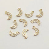 CZ Pendant Moon Charm 50pcs Jewelry Findings