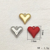 Zinc Alloy Heart Charm Pendants for DIY Jewelry Making, 100pcs