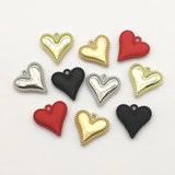 Zinc Alloy Heart Charm Pendants for DIY Jewelry Making, 100pcs