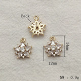50pcs CZ Flower Charm For Earring Necklace DIY Jewelry Findings