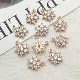 50pcs CZ Flower Charm For Earring Necklace DIY Jewelry Findings