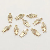 Cubic Zirconia Fish Charm for Necklace Earring DIY Parts
