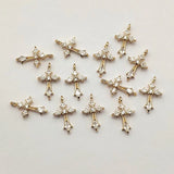 50pcs CZ Pendant Cross Charm for DIY Earrings Necklace