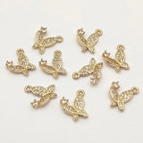 Butterfly Charm Cubic Zirconia DIY Jewelry Findings 50pcs