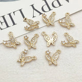 Butterfly Charm Cubic Zirconia DIY Jewelry Findings 50pcs