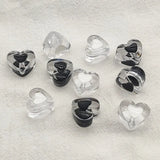 Acrylic Heart Beads 250pcs Clear DIY Parts