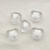 Acrylic Heart Beads 250pcs Clear DIY Parts