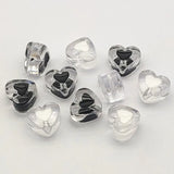 Acrylic Heart Beads 250pcs Clear DIY Parts