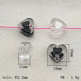 Acrylic Heart Beads 250pcs Clear DIY Parts