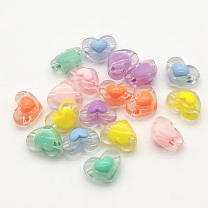 Clear Heart Bead In Beads For Necklace/Earrings DIY Parts 400pcs