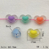 Clear Heart Bead In Beads For Necklace/Earrings DIY Parts 400pcs