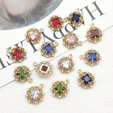 CZ Round Charm 17x14mm 50pcs for Necklace/Earrings DIY