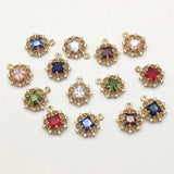 CZ Round Charm 17x14mm 50pcs for Necklace/Earrings DIY