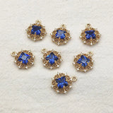 CZ Round Charm 17x14mm 50pcs for Necklace/Earrings DIY