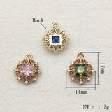 CZ Round Charm 17x14mm 50pcs for Necklace/Earrings DIY