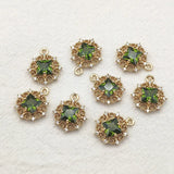 CZ Round Charm 17x14mm 50pcs for Necklace/Earrings DIY