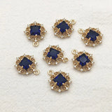 CZ Round Charm 17x14mm 50pcs for Necklace/Earrings DIY