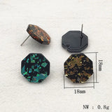 18mm Acrylic Polygon-Shape Earrings Stud - 100pcs