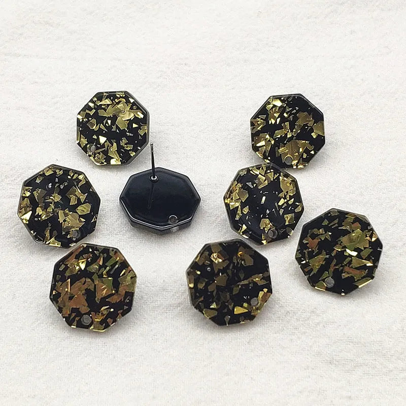 18mm Acrylic Polygon-Shape Earrings Stud - 100pcs