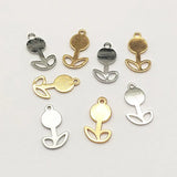 100pcs Brass Flower Charm Earrings DIY Jewelry Findings
